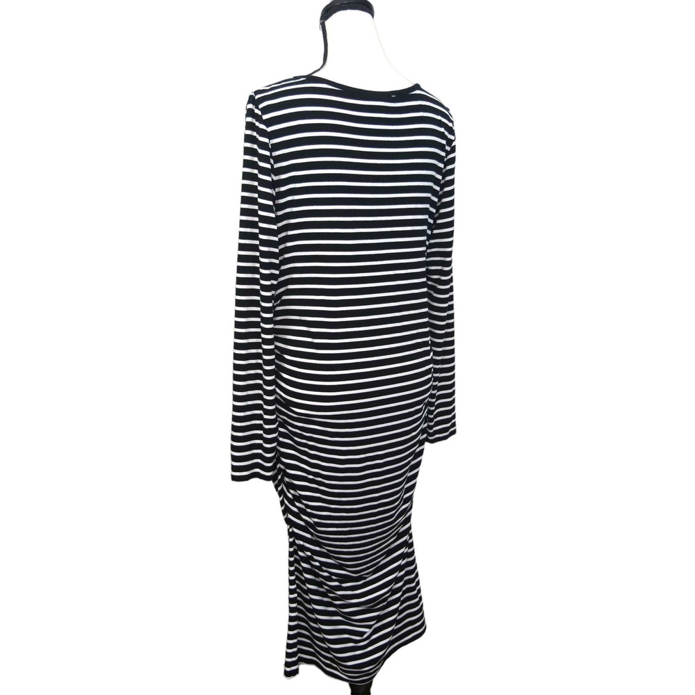 Isabella Oliver Black White Stripe Maternity Dress Size 4 U.S. Sz 10 Long Sleeve - Picture 5 of 5
